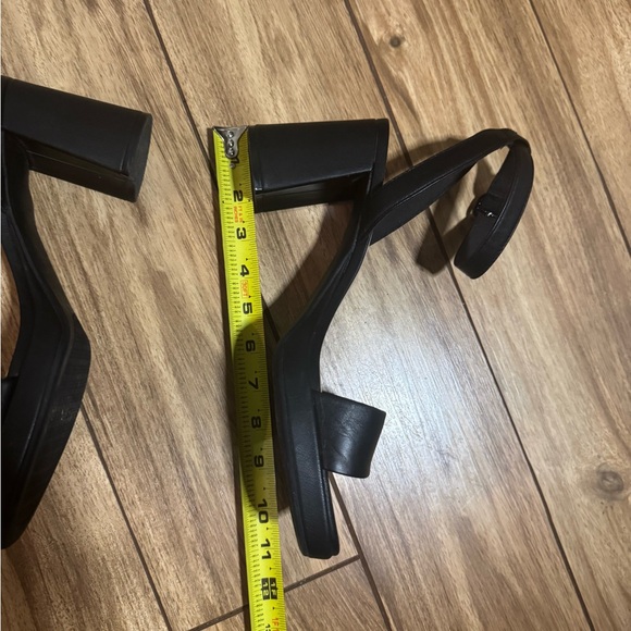 Clarks Black Open-Toe Heels with Ankle Strap - Picture 4 of 12